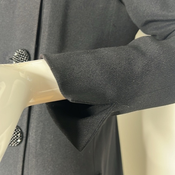 David Hays Sz 16 For Saks Fifth Avenue Black Crepe Wool Formal Blazer Jacket - Picture 14 of 14